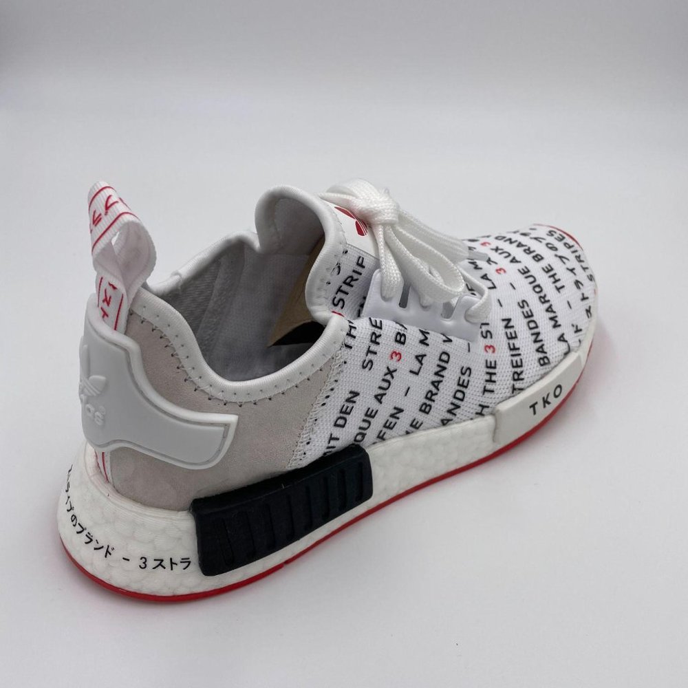 Adidas NMD R1 White / Black / Red Shoes - Picture 7 of 8